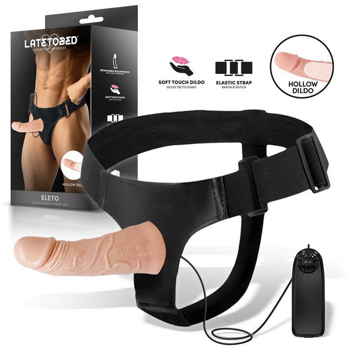 Eleto Arnés Con Dildo Hueco Desmontable, Vibración Y Control Remoto