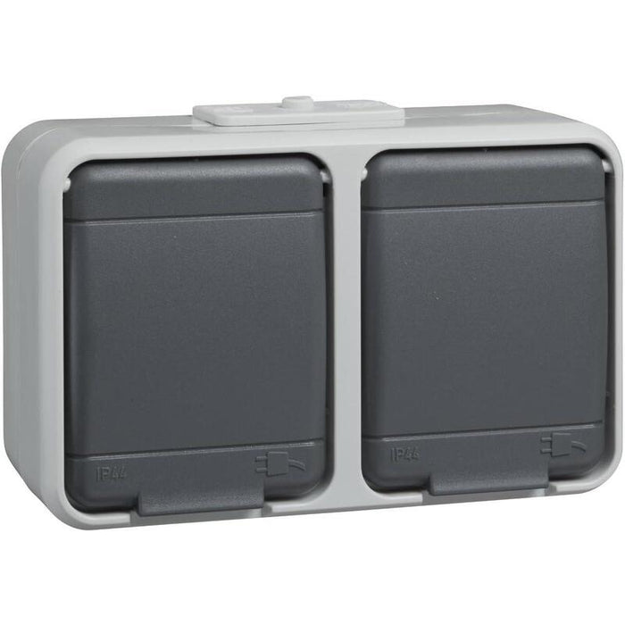 Elso Apwg Aqua-Top Schuko 445409 2vías Waagerecht Luz- Gris Basalto
