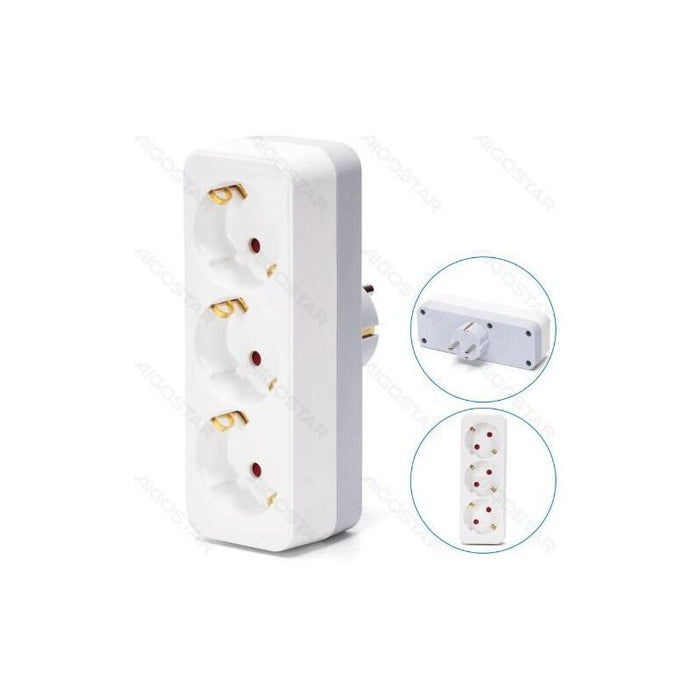 Enchufe De Conversion Aleman 1 A 3 16a Blanco/Gris Aigostar