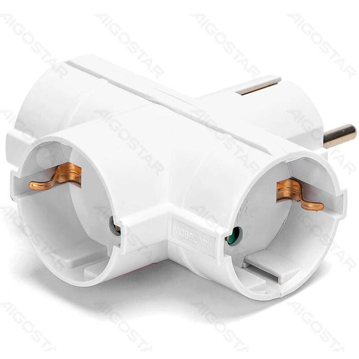Enchufe De Conversion Aleman 1 A 3 16a Vertical Blanco Aigostar
