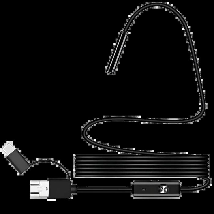 Endoscopio Digital 8mm Auto Focus 5mp (Usb-A/Microusb/Type-C)  Soft Cable  3.5 M