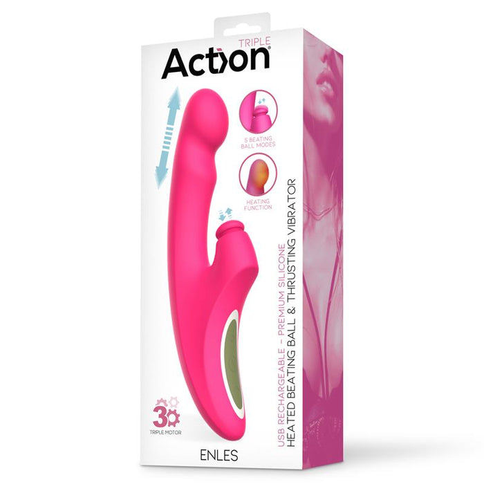 Enles Vibrador Con Beating Ball, Thrusting Y Función De Calor