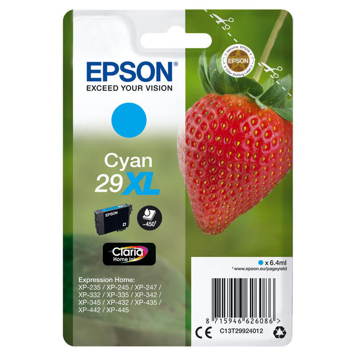 Epson Cartucho Cian 29xl Claria Home,6.4ml,Fresa 29xl