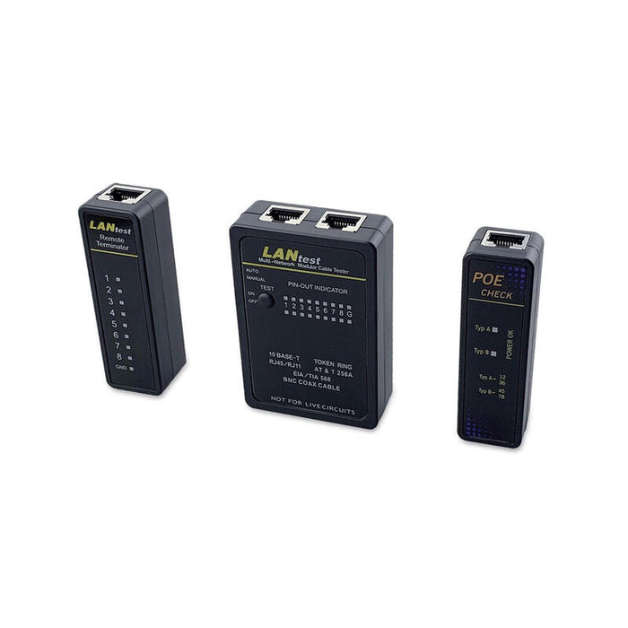 Equip Comprobador De Cables Para Rj45/Rj12/Rj11/Bnc/Poe Negro