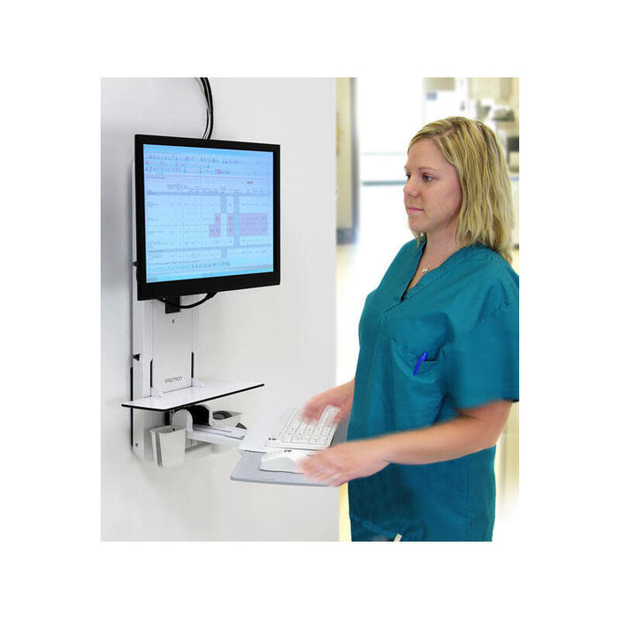 Ergotron Styleview Vertical Lift Patient Room Kit De Montaje De La Pantalla / Teclado (Vertical) De Pie-Sentado Instalable En Pared Hasta 24 Pulgadas Blanco