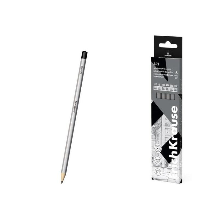 Erichkrause Art Pack De 6 Lapices De Grafito - Durezas Surtidas Hb-8b - Cuerpo Hexagonal - Mina Resistente - Agarre
