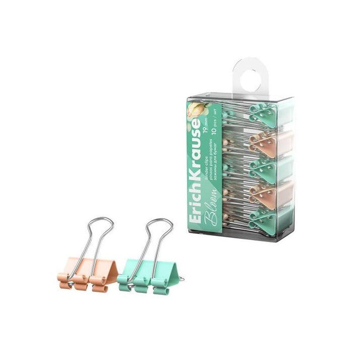 Erichkrause Pastel Bloom Pack De 10 Pinzas Sujetapapeles - 19mm De Ancho - Metalicas - Capacidad Hasta 80 Hojas -