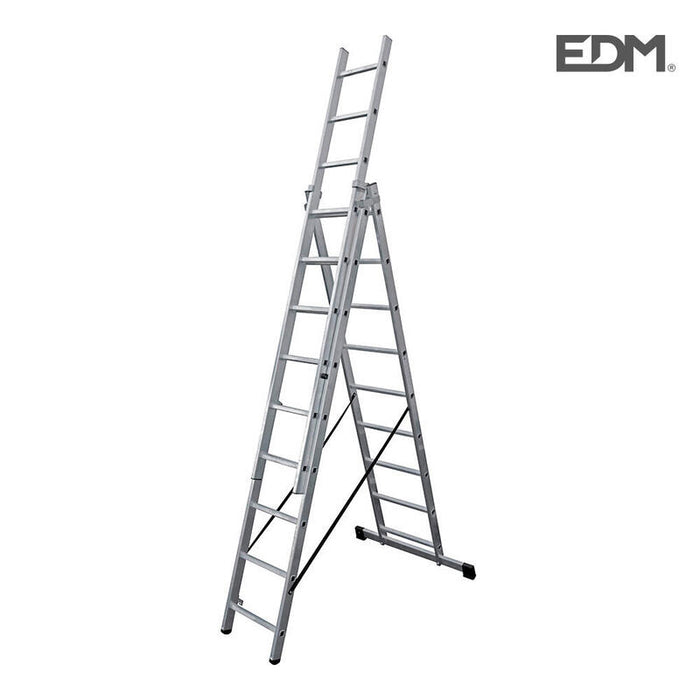 Escalera Transformable De Aluminio 3x9 Peldaños Edm