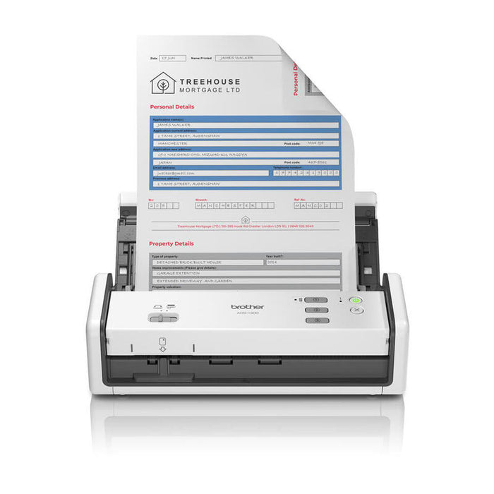 Escáner Documental Brother Ads-1300 Con Alimentador De Documentos Adf Doble Cara