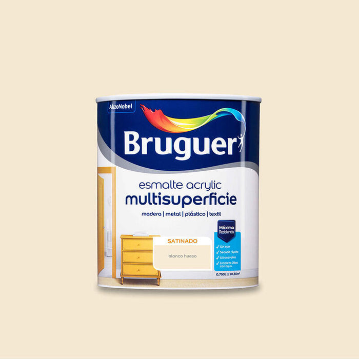 Esmalte Acrylic Multisuperficie Satinado Blanco Hueso 0,750l 5057452 Bruguer