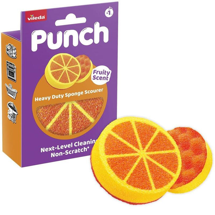 Esponja De Fregar Vileda Punch Fuerte Naranja, 1 Unidad.