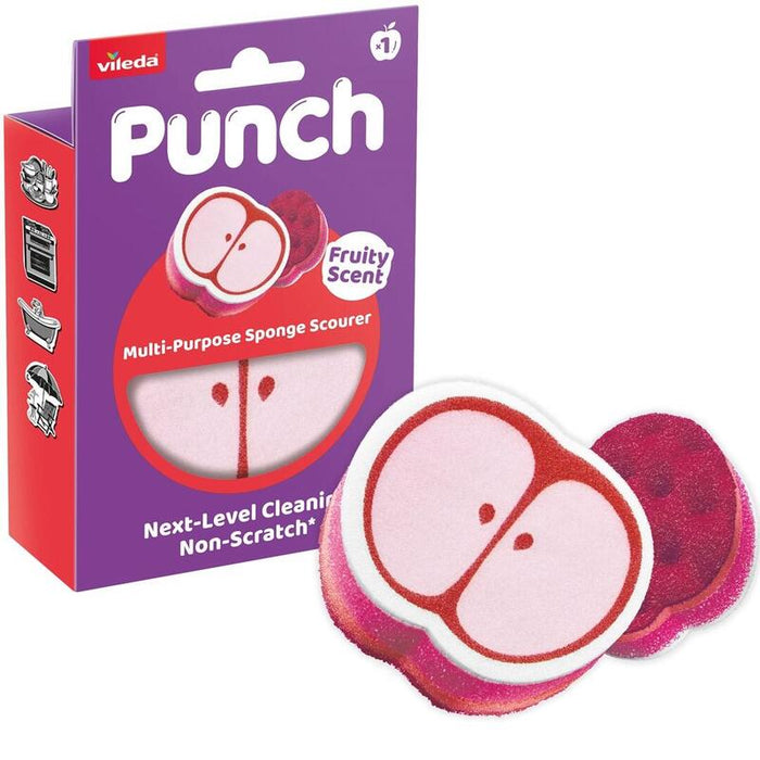 Esponja De Fregar Vileda Punch Universal, Con Diseño De Manzana, 1 Unidad.