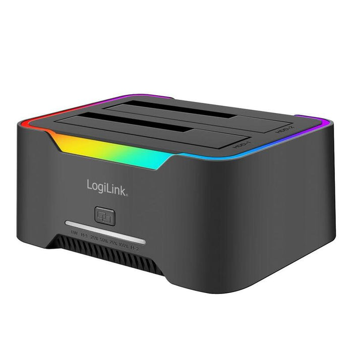 Estación De Acoplamiento Doble, 2 Puertos, Usb-C 3.2 Gen 1, 2,5" Y 3,5", Clonación Offline, Negro