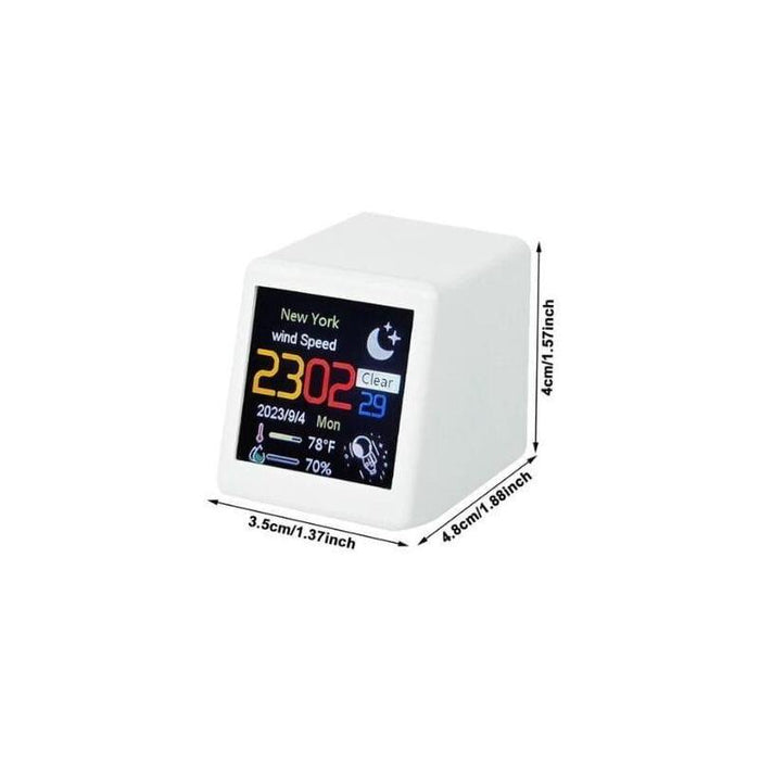 Estación Meteorológica Inteligente Portátil Con Wifi Y Despertador Blanco