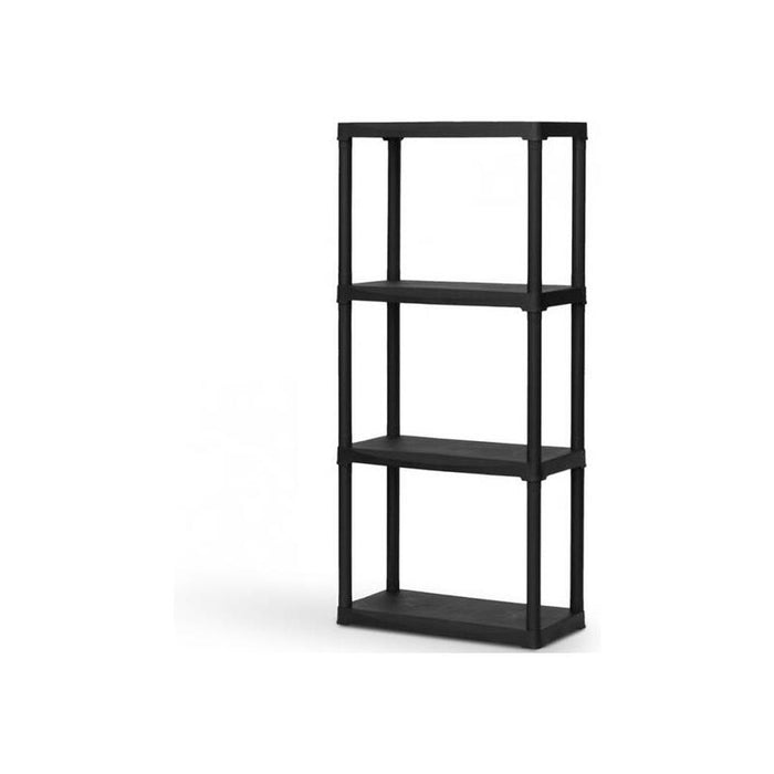 Estantería Línea Tempo Con 4 Estantes De Polipropileno Negro, 60 X 30 X 133 Cm