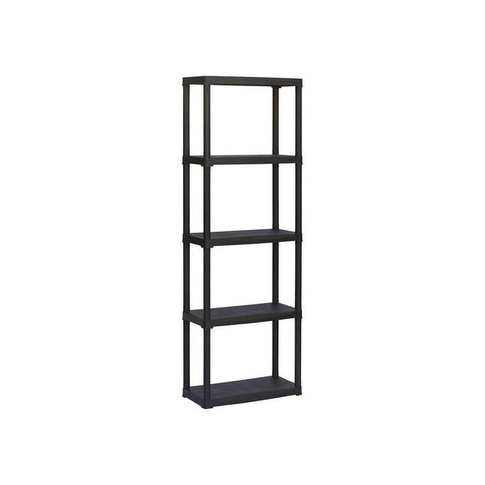 Estantería Línea Tempo Con 5 Estantes De Polipropileno Negro, 60 X 30 X 176 Cm