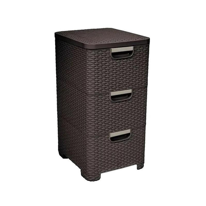 Estantería Z Szufladami 3x14l Rattan Ciemny Marrón 206313 Curver