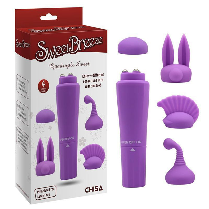 Estimulador Con 4 Cabezales Sweet Púrpura