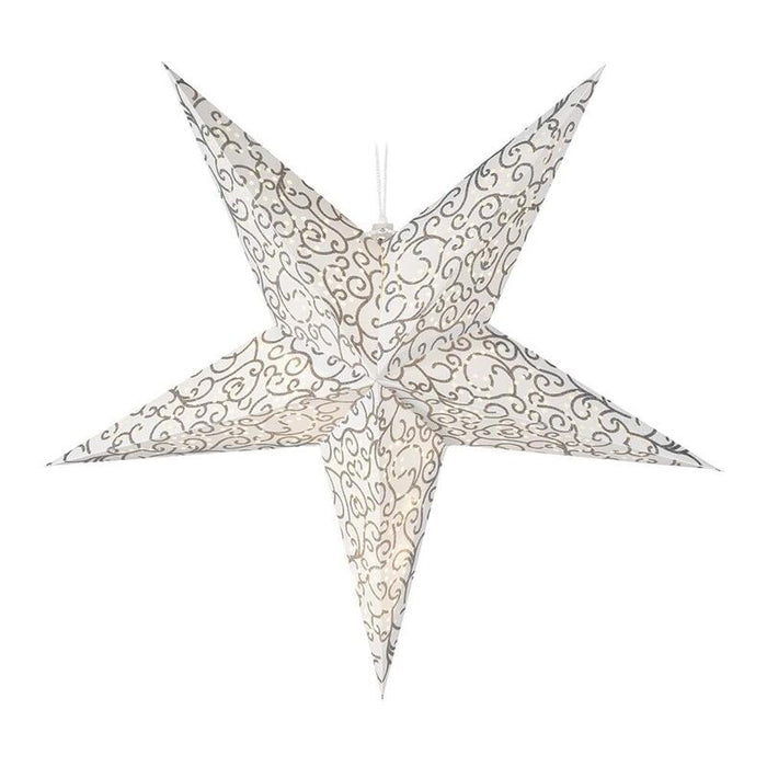 Estrella 10 Leds A Pilas Cuerpo De Papel 60cm