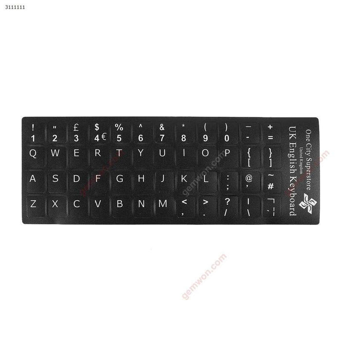 Etiqueta Adhesiva Para Teclado Del Reino Unido, Negra Con Letra Blanca. Cambie La Distribución Del Idioma Del Teclado Pegando Et
