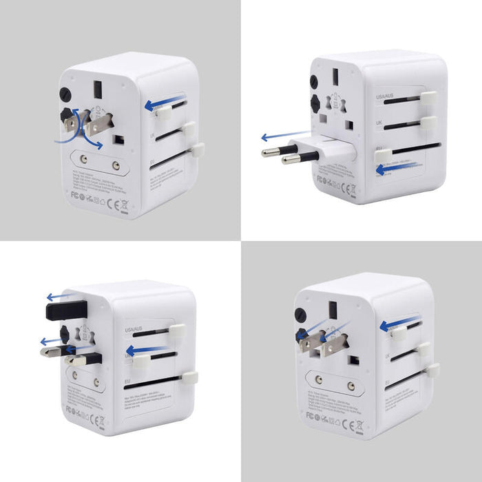 Ewent Adaptador Universal De Viaje+2usb Y 3usb-C