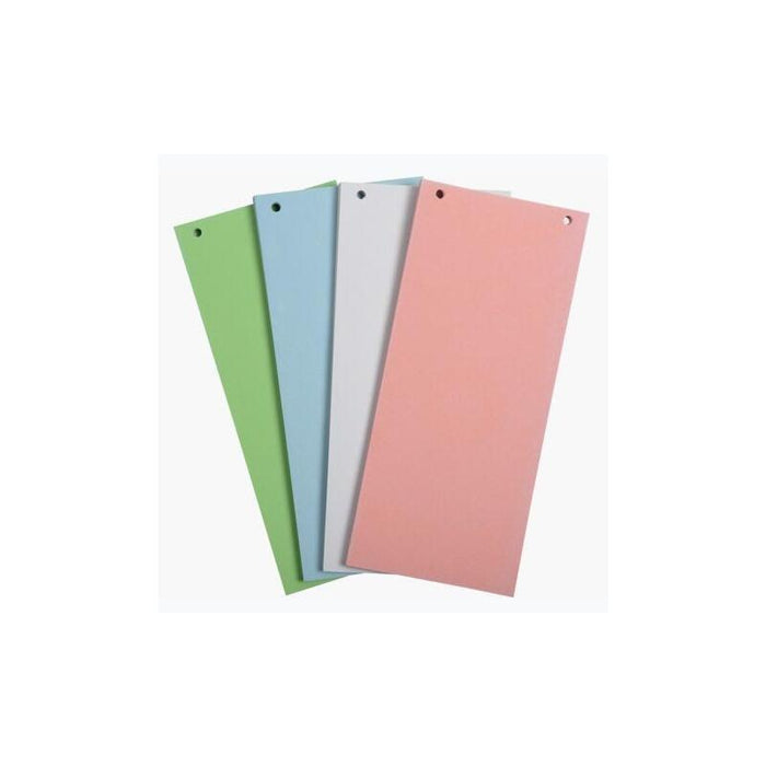 Exacompta Separadores Cartulina Reciclada 105x240mm Paquete 100 Fichas Colores Surtidos