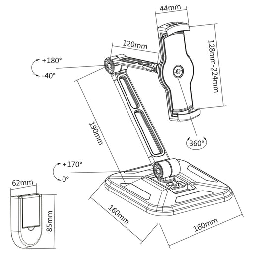 EAN 4043718263820 - InLine 23154A soporte Soporte pasivo Tablet/UMPC Negro imagen 2