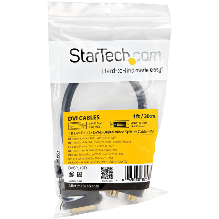 EAN 0065030825870 - StarTech.com DVISPL1DD cable DVI 0,3 m 2 x DVI-D Negro imagen 4