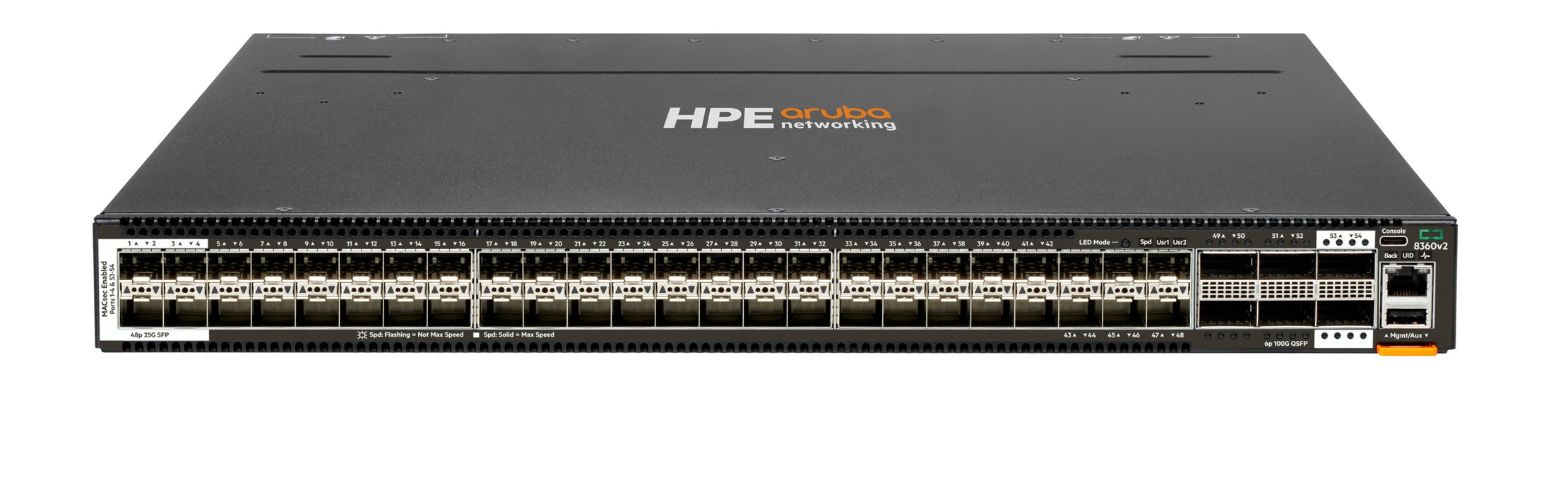 EAN 0190017567907 - HPE Aruba Networking CX 8360-48Y6C v2 48p 25G SFP28 4Sec 6p 100G QSFP+ 2Sec BF 5 Fans 2AC Bundle imagen 1