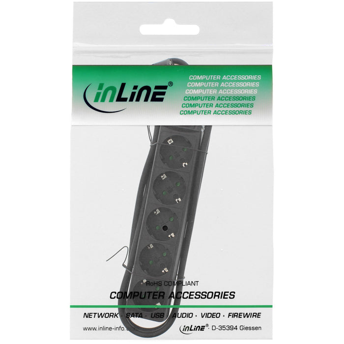 EAN 4043718210442 - InLine 16451D base múltiple 1,5 m 5 salidas AC Interior Negro imagen 2