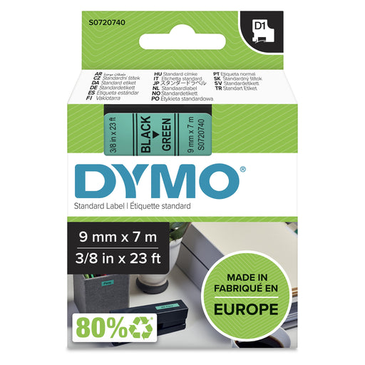 EAN 5411313409193 - DYMO D1 Standard - Black on Green - 9mm cinta para impresora de etiquetas Negro sobre verde imagen 2