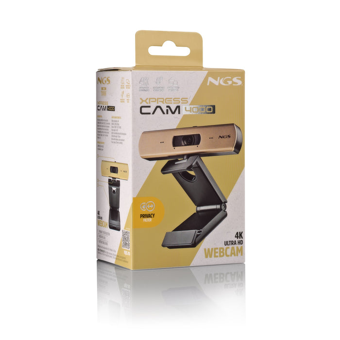 EAN 8435430626742 - NGS XPRESSCAM 4000 cámara web 12 MP 3840 x 2160 Pixeles USB 2.0 Negro, Oro imagen 5