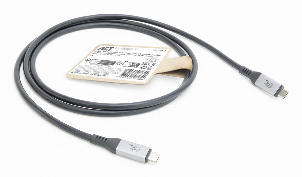 EAN 8716065587654 - ACT AC7452 cable USB USB4 Gen 4x2 1,5 m USB C 80 Gbit/s Negro imagen 2