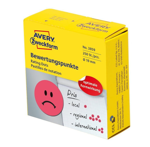 EAN 4004182038598 - Avery 3859 etiqueta autoadhesiva Círculo Permanente Rojo 250 pieza(s) imagen 1