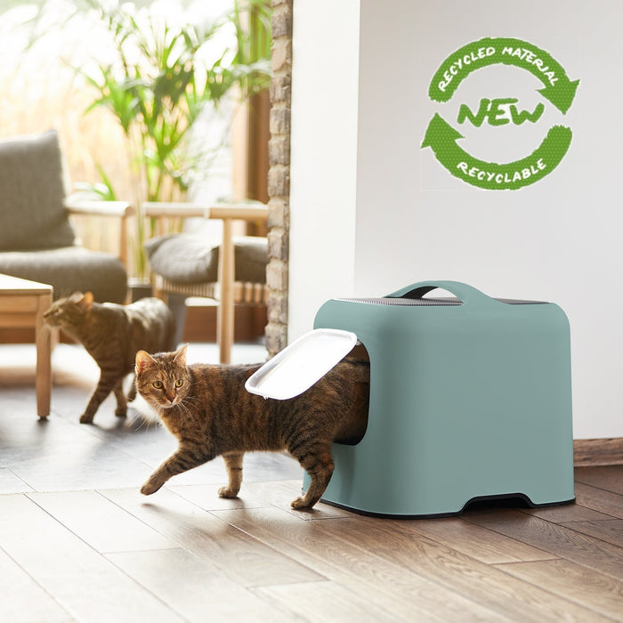 EAN 7610859245052 - Rotho BIALA Gato Caja de arena con cubierta Verde imagen 2