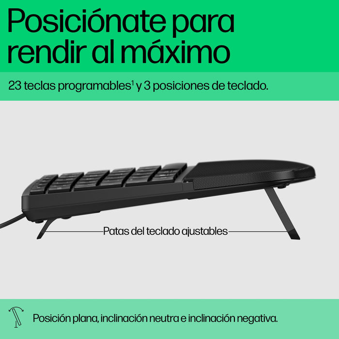 EAN 0197498232430 - HP 480 Comfort Wired Keyboard teclado Hogar USB Negro imagen 4