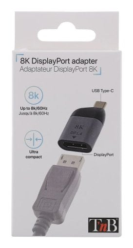 EAN 3303170109427 - T'nB MINITCDP adaptador de cable de vídeo USB Tipo C DisplayPort Negro, Gris Oscuro imagen 3