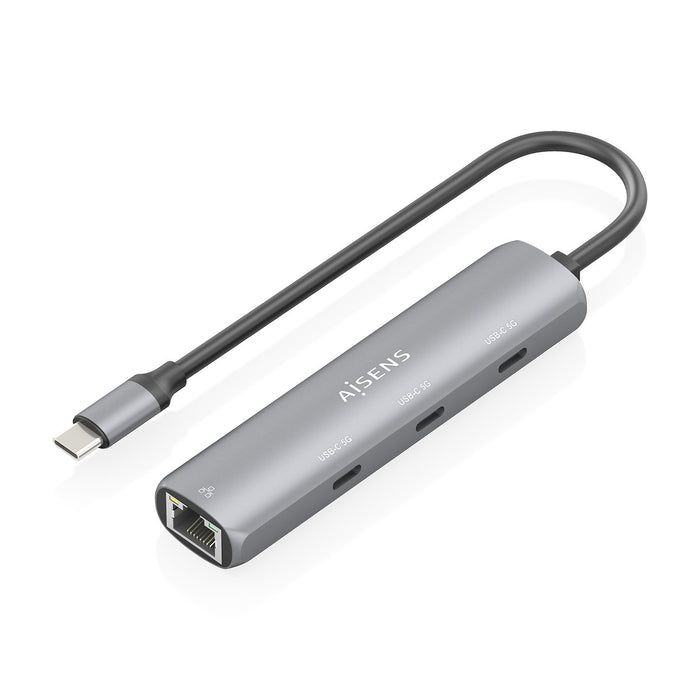 EAN 8435739904039 - AISENS ASUC-4P041-GR base para portátil y replicador de puertos Alámbrico USB 3.2 Gen 1 (3.1 Gen 1) Type- imagen 1