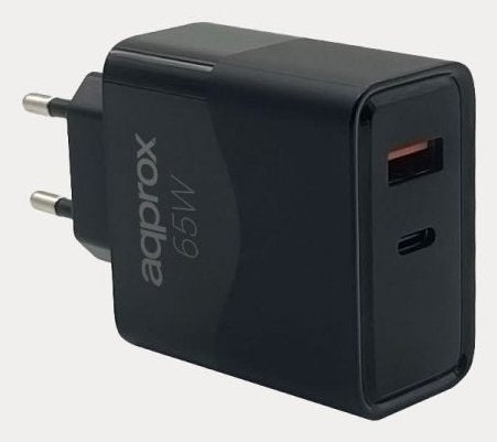 EAN 8435099535447 - Approx APPUSBWALL65W cargador de dispositivo móvil Universal Negro Corriente alterna Carga rápida Interio imagen 1