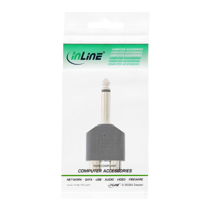 EAN 4043718080434 - InLine 99339 cambiador de género para cable 6.3mm jack male mono 2xCinch Negro imagen 3