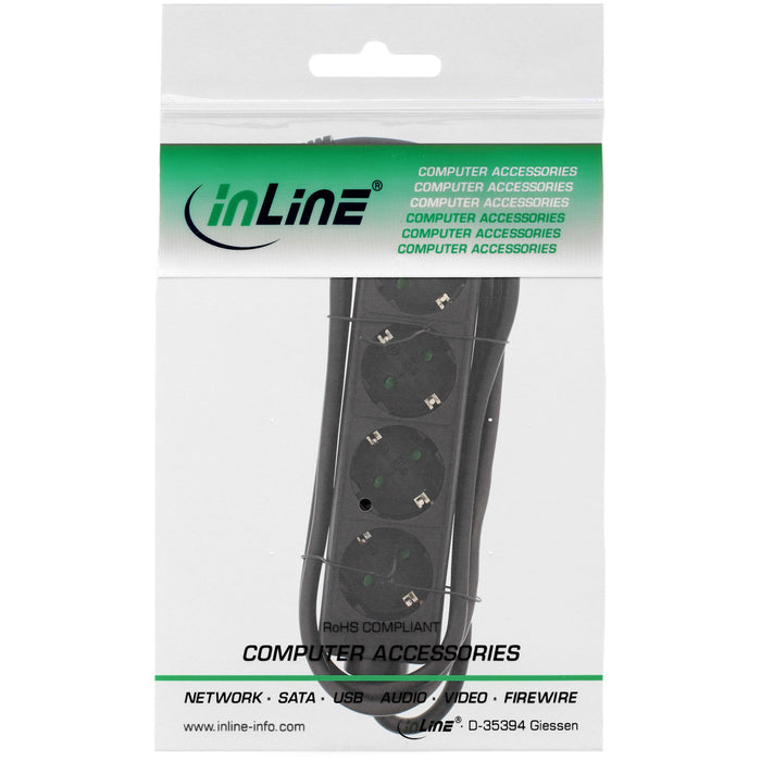 EAN 4043718297887 - InLine 16443E base múltiple 3 m 4 salidas AC Interior Negro imagen 2
