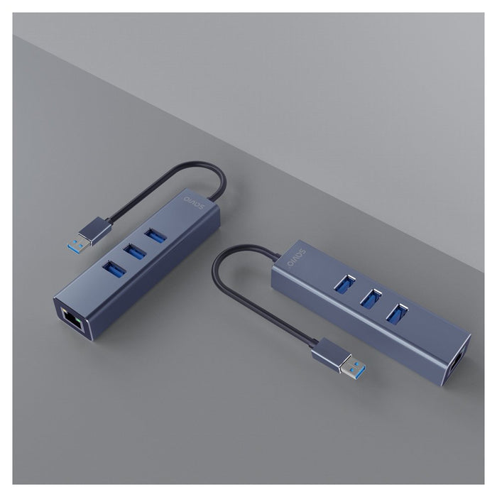 EAN 5901986047773 - Savio AK-57 USB-A - 3 x USB-A HUB with RJ-45 Gigabit Ethernet adapter 5000 Mbit/s grey USB 3.2 Gen 1 (3.1 imagen 6