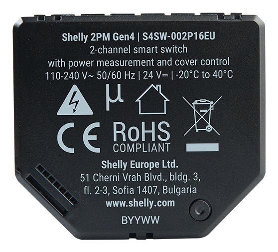 EAN 3800238070755 - Shelly 2PM Gen4 Actuador para estores/persianas 2 canales imagen 2