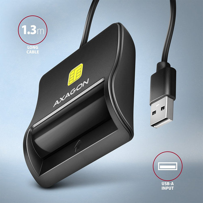 EAN 8595247906915 - Axagon CRE-SM3N USB Smart card Flat lector de tarjeta inteligente Interior USB 2.0 Negro imagen 3