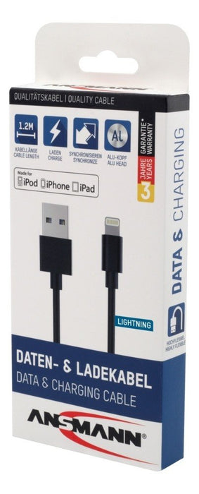 EAN 4013674131211 - Ansmann 1700-0078 cable de conector Lightning 1,2 m Negro imagen 7