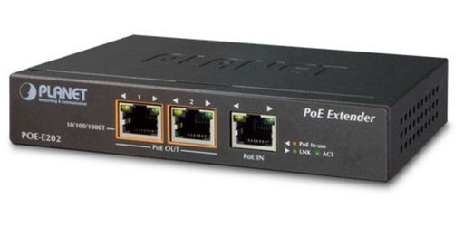 EAN 4711605282055 - PLANET POE-E202 ampliador de red Transmisor y receptor de red Negro 10, 100, 1000 Mbit/s imagen 1
