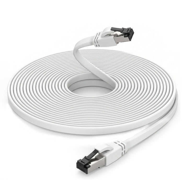 EAN 5904960297874 - Extralink LAN PATCHCORD CAT.8 U/FTP 10M 40G FLAT SHIELDED FOILED TWISTED PAIR BARE COPPER WHITE cable de  imagen 7