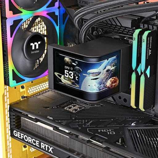 EAN 4711658545510 - Thermaltake MAGCurve 360 Ultra AIO ARGB Fan Placa base Kit de refrigeración líquida 12 cm Negro 1 pieza(s imagen 2