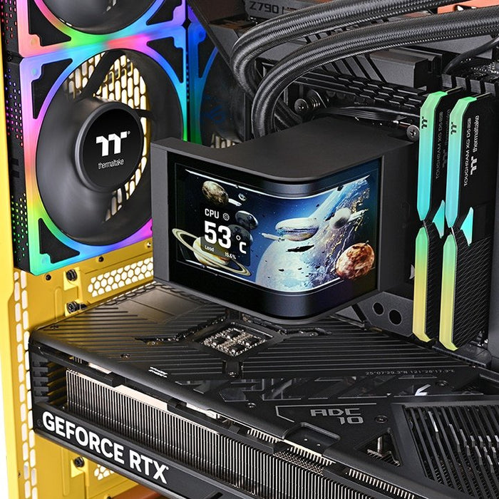 EAN 4711658545510 - Thermaltake MAGCurve 360 Ultra AIO ARGB Fan Placa base Kit de refrigeración líquida 12 cm Negro 1 pieza(s imagen 2
