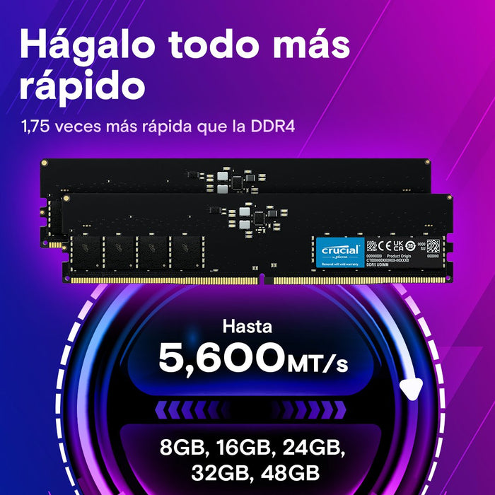 EAN 0649528944184 - Crucial CT2K64G56C46U5 módulo de memoria 128 GB 2 x 64 GB DDR5 288-pin DIMM imagen 3
